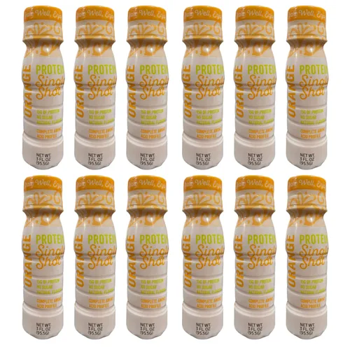HealthyWise - Bebidas de proteína de suero y colágeno, 0.51 onzas de proteína, sin grasa, sin azúcar, 3 onzas líquidas por porción (naranja, paquete