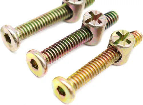 Miniatura 2 de Paquete de 15 tornillos de cuna de 1/4-20 x 1-5/8 pulgadas, tornillos hexagonales chapados en zinc, tuercas de barril para literas, cunas, muebles