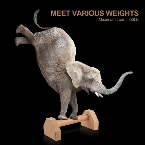 Miniatura 4 de Soporte de flexión, 2 barras de madera para flexiones, base antideslizante, equipo de entrenamiento en casa, 11.8 pulgadas, mango de paraletas