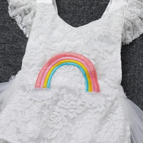 Miniatura 32 de Traje de bebé niña primer cumpleaños traje de encaje tul mameluco princesa tutú vestido de un año cumpleaños pastel Smash fotografía ropa