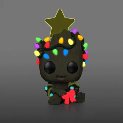 Miniatura 2 de Funko POP! Marvel Holiday Groot con luces (brilla en la oscuridad), exclusivo, multicolor, 3,75 pulgadas