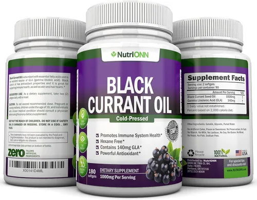 Miniatura 6 de Aceite de grosella negra, 1000 mg, 180 cápsulas blandas, aceite de semilla de grosella negra puro prensado en frío, sin hexano, 140 mg de GLA por