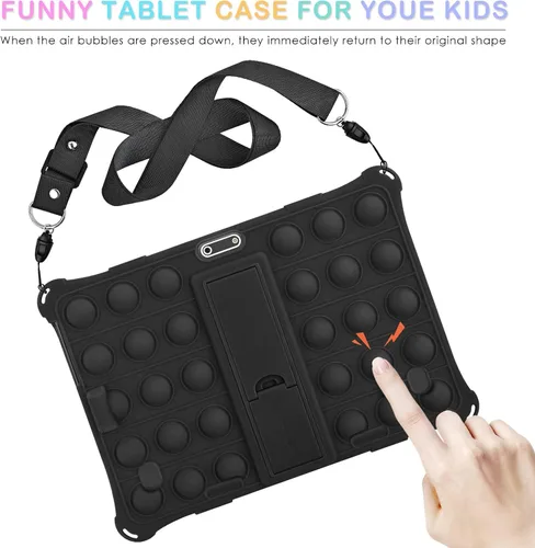 Miniatura 6 de DETUOSI Winsing 10 - Funda de silicona compatible con Dragon Touch Notepad K10, funda universal para tablet de 10 pulgadas, funda protectora Negro