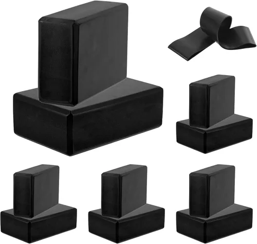 PATIKIL Bloques de yoga y bandas de resistencia, paquete de 10 bloques de yoga de espuma EVA de alta densidad a granel de 9 x 6 x 3 pulgadas,