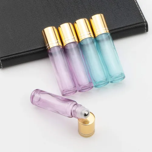 Miniatura 5 de Kesell Paquete de 10 botellas de vidrio de 0.3 fl oz, Azul perla y morado, Moderno