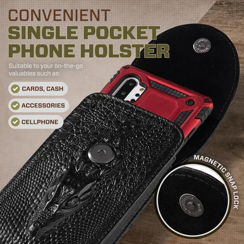 Miniatura 3 de Funda de cuero genuino para iPhone 17 Pro Max 16 Pro Max 15 Pro Max 14 Pro Max 13 Pro Max Samsung Galaxy A15 S25 Ultra Note9 Funda con clip