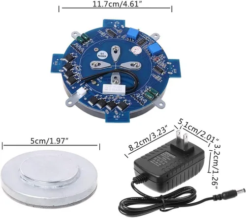 Miniatura 2 de Módulo de levitación magnética Kit de núcleo de bricolaje con lámpara LED Plataforma de carga máxima de 17.64 oz para máquina de levitación magnética