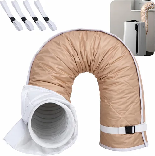 Tlswshsy Funda acolchada para manguera de aire acondicionado, cubierta de manguera con aislamiento de CA con 4 correas de hebilla ajustables, funda