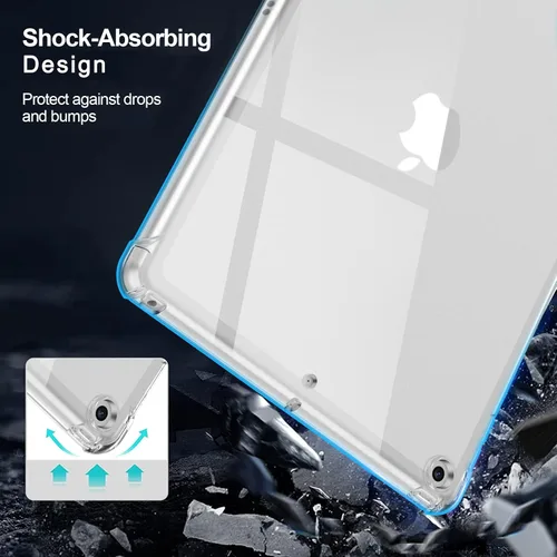 Miniatura 6 de Funda para iPad de 9ª/8ª/7ª generación para iPad 10.2 2021 y 2020 y 2019, transparente, transparente, a prueba de golpes, funda protectora de TPU
