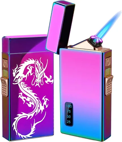 Encendedor de arco y antorcha de butano – Encendedor eléctrico recargable 2 en 1, recargable por USB, resistente al viento para barbacoas, velas,