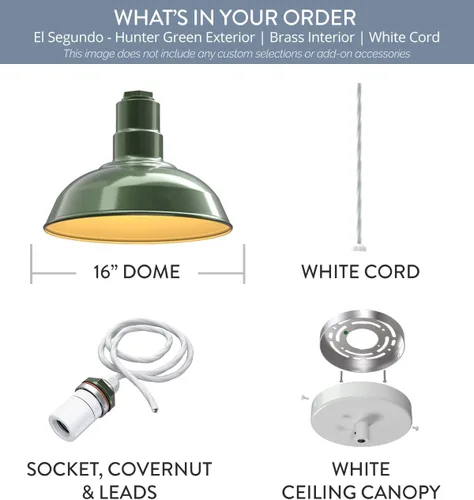 Miniatura 127 de Steel Lighting Co. El Segundo - Lámpara de granero Colgante montado en el techo Domo de 12 pulgadas Vástago de 12 pulgadas Luz de acero