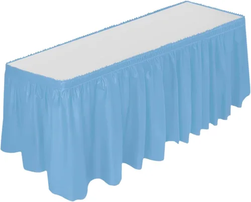 Miniatura 10 de DecorRack Falda de mesa, 29 pulgadas x 14 pies, sin BPA, desechable, reutilizable, rectangular, color negro (paquete de 1)