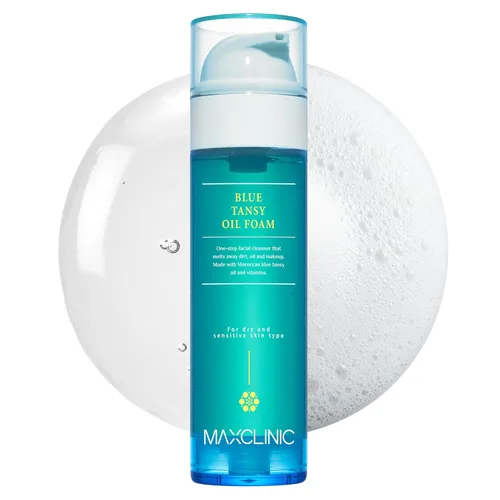 MAXCLINIC [K-Beauty] Aceite de Tanaceto Azul a Espuma - Limpiador Facial Coreano Todo en Uno a Base de Aceite Espumoso - Control de Exceso de Sebo y