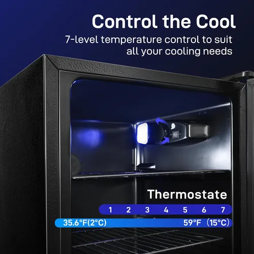 Miniatura 3 de Anypro Refrigerador y enfriador de bebidas de 2.6 pies cúbicos, refrigerador con puerta de vidrio templado, refrigerador para 126 latas de vino