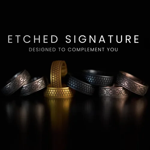 Miniatura 23 de Enso Rings Signature Etched Collection - Anillos clásicos de silicona grabados - Diseño cómodo y flexible - Fabricado en Estados Unidos