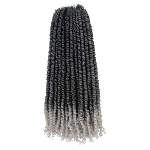 Miniatura 87 de BOHOBABE Cabello de Ganchillo Pre-retorcido Passion Twist de 14 Pulgadas Cabello Corto Ombré Gris Pre-enrollado de Ganchillo Passion Twist para Gris