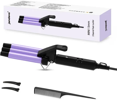 Miniatura 8 de janelove Crimpadora de cabello mejorada de 2 temperaturas ajustables, rizador de ondas de playa de 1/2 pulgada, rizador de cabello para cabello