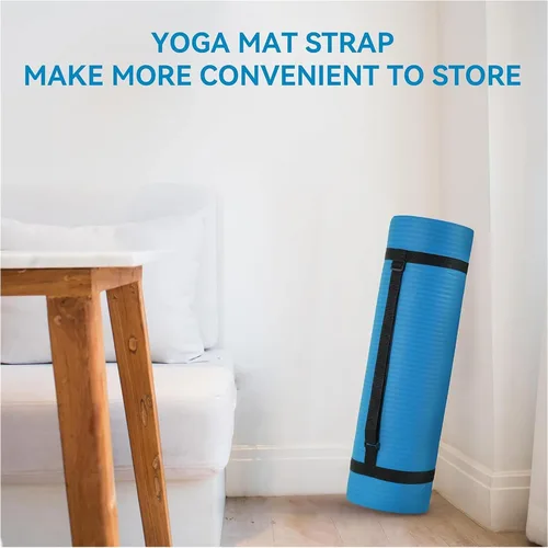 Miniatura 7 de Fitvids Tapete de yoga de 1/2 pulgada, extra grueso, de alta densidad, antidesgarros, con correa de transporte, adecuado para varios ejercicios