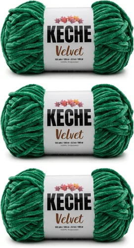 Miniatura 69 de Keche Hilo de terciopelo para ganchillo, manta de felpilla suave, voluminosa, hilo amigurumi, 3.53 oz (132 yardas), color azul bebé