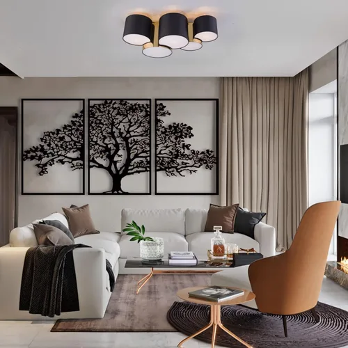Miniatura 6 de Arte de pared de metal – Arte de pared de metal de árbol de la vida de 3 piezas, decoración de pared de árbol de metal grande, decoración de pared