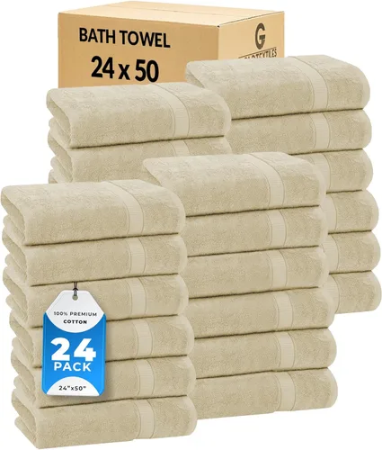 Miniatura 34 de GOLD TEXTILES Toalla 100% algodón, paquete de 12, 13 x 13 pulgadas, color blanco, ultra suave, altamente absorbente, de larga duración y de secado