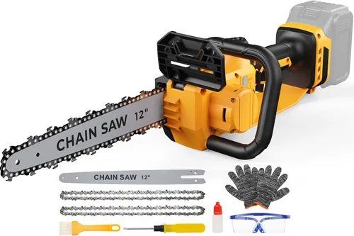 Mini motosierra para batería Dewalt de 20 V máxima, motosierra eléctrica de 12 pulgadas inalámbrica con doble bloqueo de seguridad, sierra de cadena