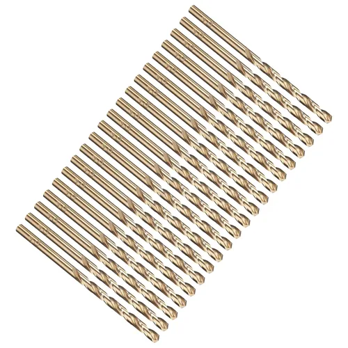 Miniatura 293 de PATIKIL Broca Jobber de 0.039 in, vástago recto M35 cobalto 5% acero de alta velocidad 135° acabado dorado para metal duro de acero inoxidable - 2