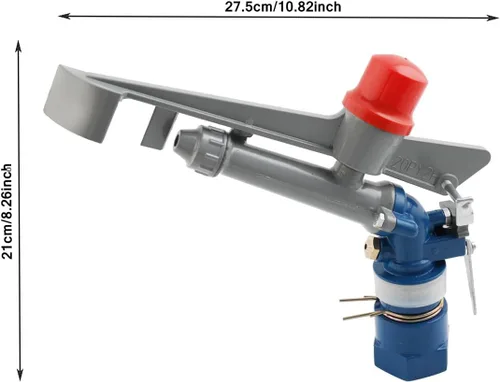Miniatura 2 de Pistola de riego ajustable de 360 grados, 2 unidades, pistola de riego industrial a gran escala, rociador de impacto para granjas, huertos, jardines