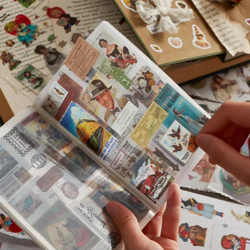 Miniatura 7 de BLEDS Calcomanías para Álbumes de Recortes, Libro de Calcomanías de Plantas y Hongos con Calcomanías Estéticas Ephemera, Suministros de Journaling