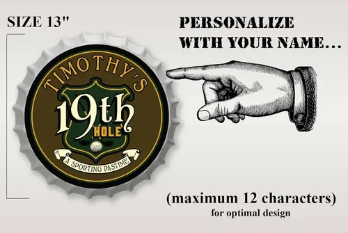 Miniatura 7 de Letrero personalizado para tapa de botella de cerveza (agujero 19), letreros de barra personalizados de metal de estaño para colgar en la pared