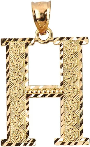 Miniatura 24 de Colgante personalizado de oro amarillo de 10 quilates con letras iniciales A-Z