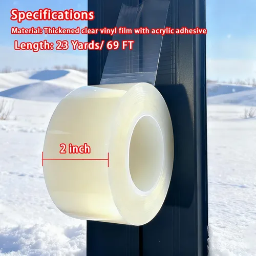 Miniatura 2 de Cinta transparente para sellado de ventanas Birllaid, 5 cm x 21 metros (69 pies), cinta adhesiva para sellado de aire acondicionado de ventana, sin