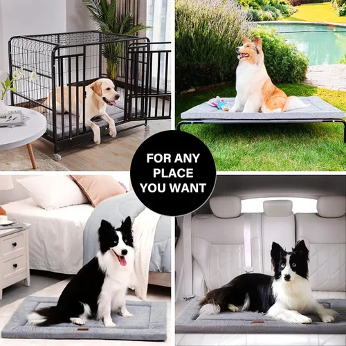 Miniatura 6 de WESTERN HOME Cama grande para perros, camas grandes para perros con felpa suave y ondulada, cómoda, antideslizante, lavable, alfombra para mascotas