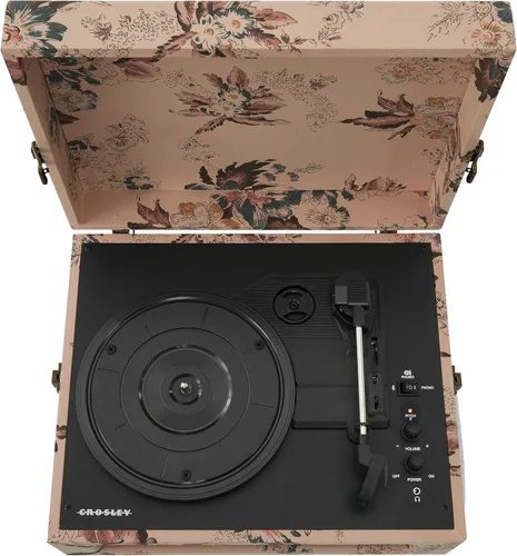 Miniatura 9 de Crosley CR8017B-FL Voyager - Tocadiscos portátil clásico de vinilo con Bluetooth de entrada/salida y altavoces integrados, Floral