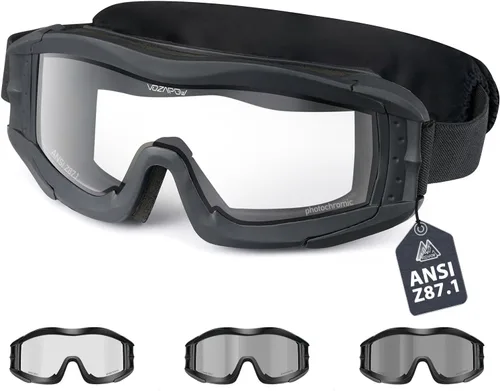 Airsoft - Gafas de seguridad antivaho con certificación ANSI Z87.1, resistentes a los impactos, gafas de tiro tácticas Lente de doble capa P1