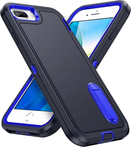 Miniatura 15 de IDweel Funda para iPhone 8 Plus/7 Plus/6S Plus/6 Plus con soporte, protección resistente, a prueba de golpes, arañazos, ajuste delgado, negro