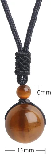 Miniatura 57 de iSTONE Collar unisex con dije de cuentas redondas auténticas, cadena de cuerda negra de 24 pulgadas para hombres y mujeres