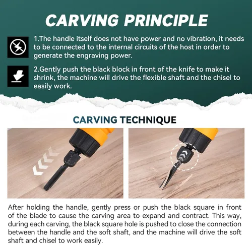 Miniatura 4 de Molino colgante de cincel de madera eléctrico, máquina de grabado de control de pedal para carpintería, máquina de tallar cincel de madera con mango