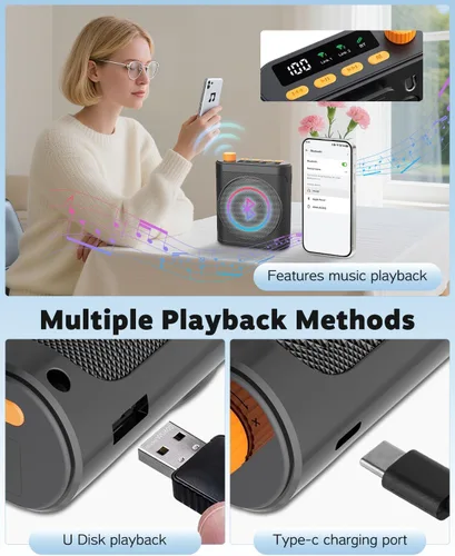 Miniatura 5 de Tearstone Voice Amplifier for Teachers with Wireless Magnetic Lavalier Microphone, Bluetooth Portable Rechargeable Speaker, 2 Mics for Classroom