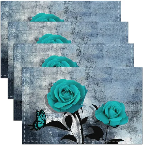 Miniatura 5 de Manteles individuales rústicos de margaritas para niños, adolescentes y jóvenes, manteles individuales retro florales antideslizantes, manteles