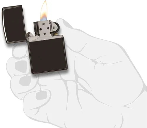 Miniatura 4 de Zippo - Encendedor de bolsillo clásico negro de alto pulido