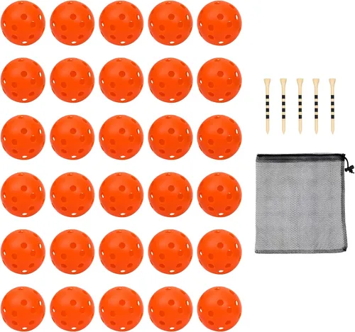 Miniatura 9 de Pelotas de golf de plástico para práctica de vuelo limitado, pelota de entrenamiento de golf hueca para práctica de swing, pelotas de golf