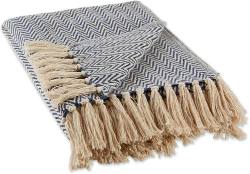 Miniatura 20 de DII Chevron Throw Collection Maneja de mano de algodón, 50x60, alcachofa