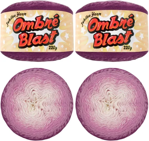 Miniatura 49 de JubileeYarn Hilo Ombré Blast - 220g/pastel Algodón Peso Bebé - Cripta de Hielo - 1 Pastel 119 Cripta de hielo