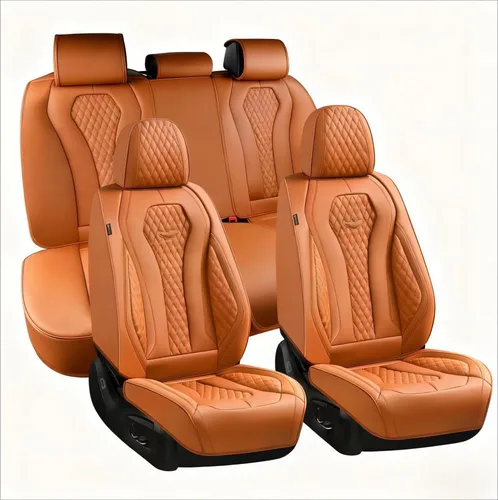 Miniatura 20 de Coverado Fundas de Asiento, Fundas de Asiento de Coche para Asientos Delanteros, Funda de Asiento de Coche Roja, Fundas de Asiento de Coche Rojo