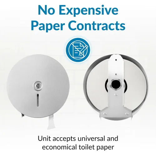 Miniatura 4 de Despachador de papel higiénico de acero inoxidable, 10,625 de ancho x 10,625 de alto x 4,5 de diámetro., Acero inoxidable, 1