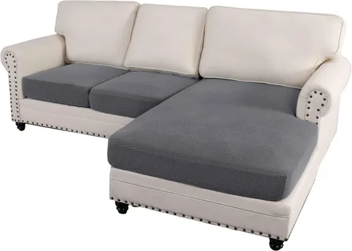 Miniatura 54 de ADPON Fundas de sofá modular, funda de cojín para sofá o sillón en forma de L, funda separada para sofá seccional izquierdo o derecho (1 diván, gris)