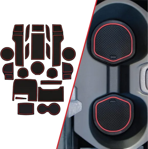Miniatura 8 de CupHolderHero Compatible con accesorios Honda CR-V 2017-2022 – Insertos de portavasos antipolvo antideslizantes personalizados de alta calidad, Rojo