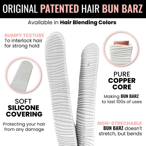 Miniatura 3 de 2 BUN BARZ by PONY-O - Máquina para hacer bollos flexible patentada para cabello fino y fino, herramienta fácil de moño para el cabello, alternativa