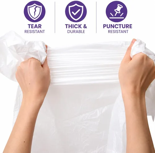 Miniatura 5 de Bolsa de basura de 4 galones con aroma a lavanda (440 unidades) bolsas de basura pequeñas para baño, bolsas de basura blancas para el hogar, cocina